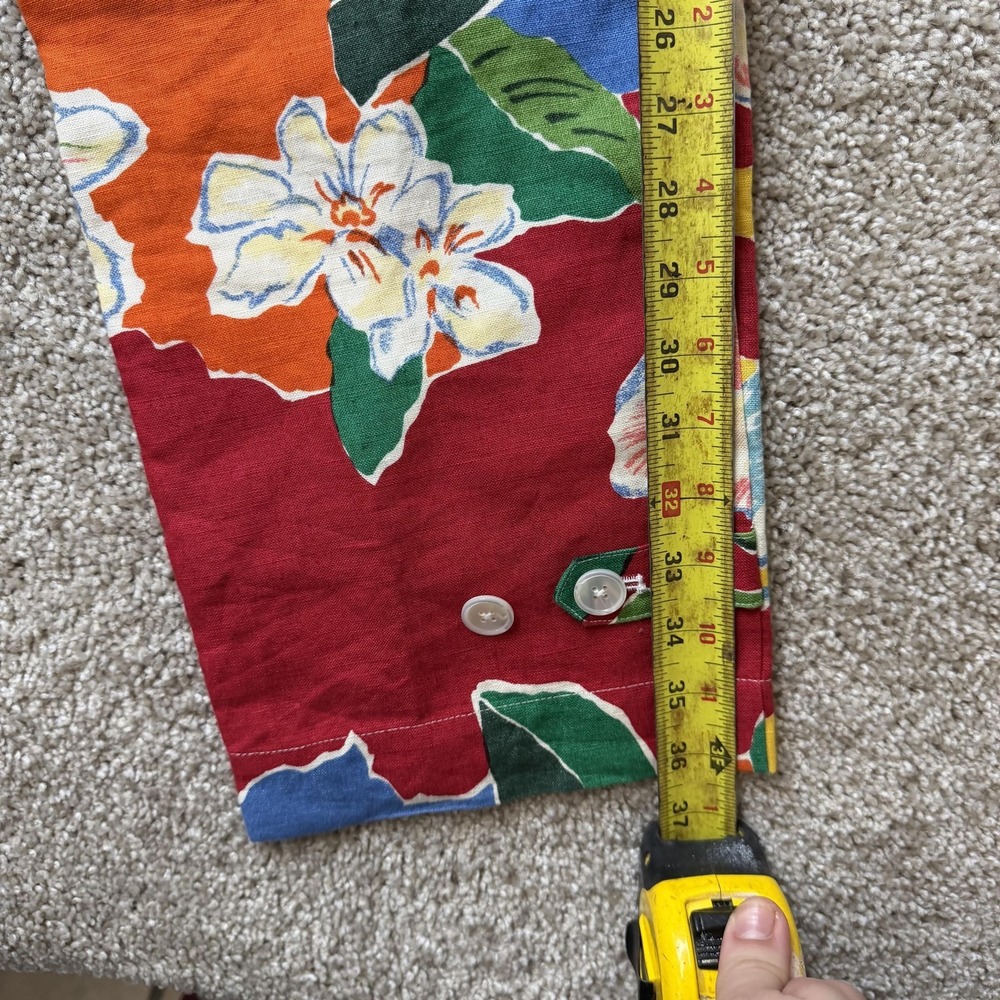 Ralph Lauren Collection Cargo Pants Womens 8 Linen Floral Hawaiian Purple Label - Picture 10 of 11